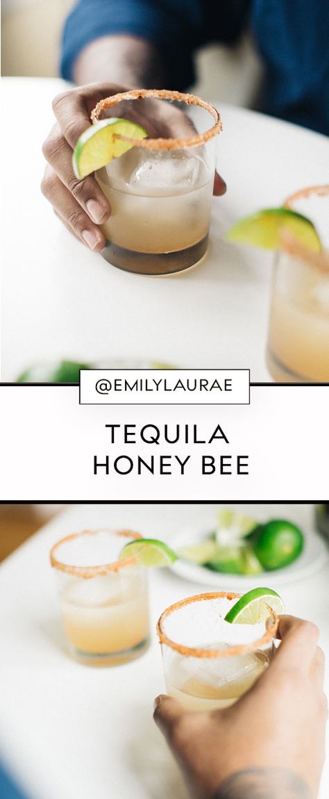 Tequila Based Cocktails, Bees Knees Cocktail, Honey Cocktail, Honey Drink, Ginger Drink, Tequila Drinks, Spicy Honey, Honey Syrup, Honey Tea