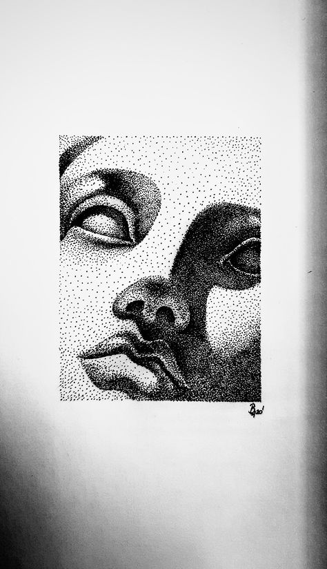 Dot Pen Drawing, Ink Dot Art, Doted Art Drawing, Simple Stippling Drawing, Dot Pen Art, Pen Dot Drawing, Dot Art Drawing Ideas, Pointism Art, Stipling Ideas