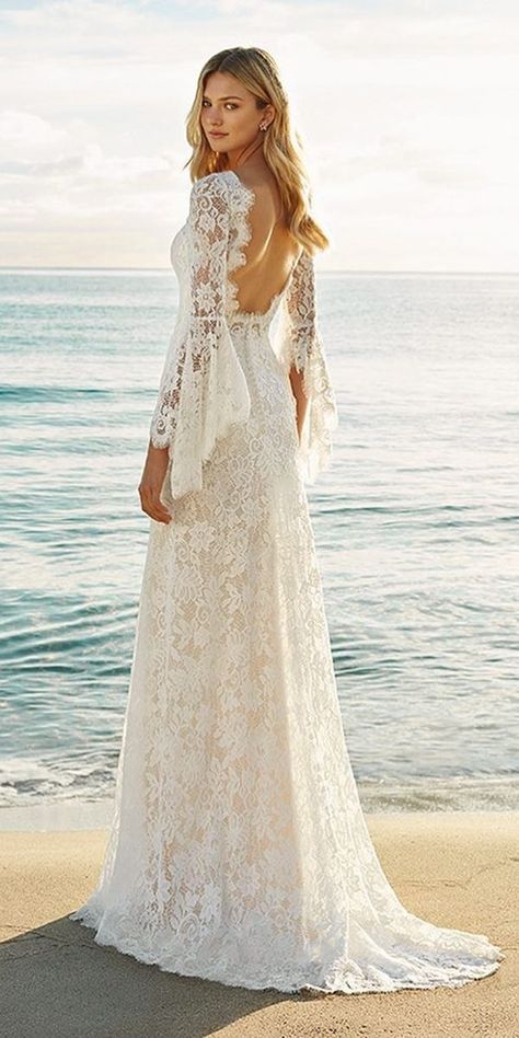 Boho Wedding Dress With Sleeves, Boho Wedding Dresses, Pnina Tornai, Backless Wedding, Wedding Dresses Photos, Bohemian Wedding Dress, Bohemian Wedding Dresses, Jenny Packham, Backless Wedding Dress