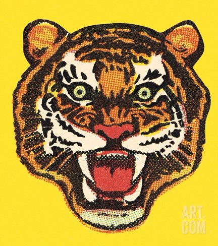 Yellow Tiger Illustration, Vintage Tiger, Fabric Drawing, Circus Animals, Tiger Art, Arte Animal, Art And Illustration, Free Vector Art, Animal Art