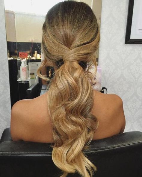 Bridesmaid Ponytail, Messy Ponytail Hairstyles, Up Ponytail, Long Ponytail Hairstyles, Formal Hairstyles For Long Hair, Wavy Ponytail, Really Long Hair, Curly Hair Updo, Prom Hairstyles For Long Hair