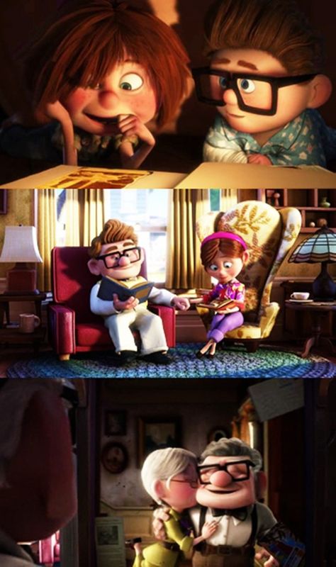 True Love - Pixar's Up Movie Up Carl Y Ellie, 4 Panel Life, Disney Challenge, Disney Couple, Images Disney, Disney Up, Karakter Disney, Disney Dreams, Film Disney