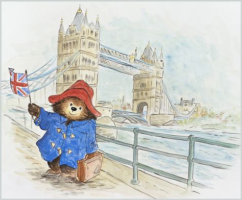 Paddington Bear Paddington Illustration Vintage, Paddington Bear London, Paddington Painting, Paddington Sketch, Paddintong Bear, Paddington Drawing, Paddington Bear Cartoon, Paddington Bear Drawing, Paddington Poster