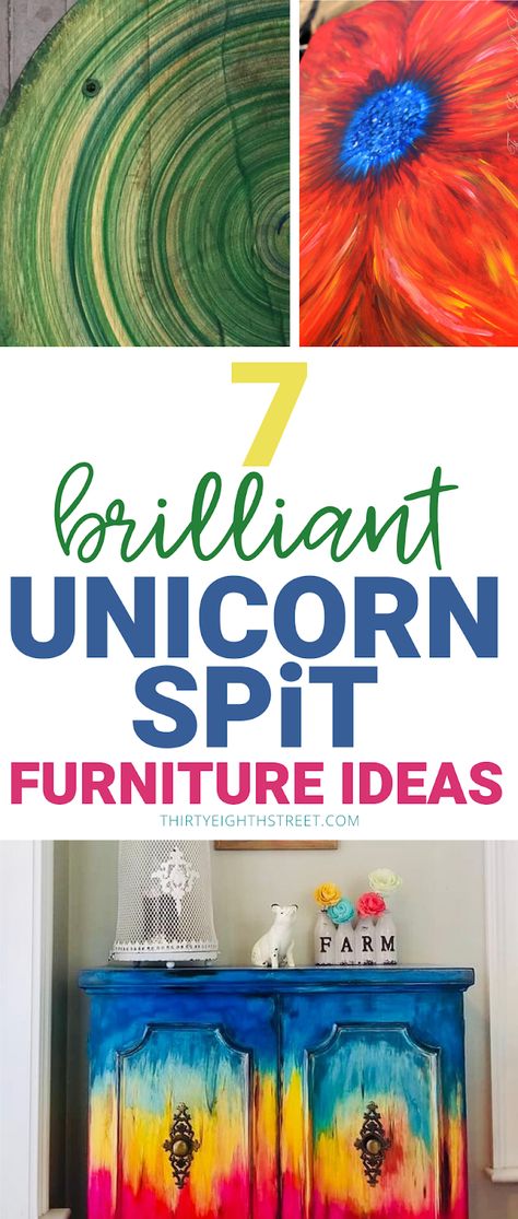 UNICORN SPIT FURNITURE MAKEOVERS Unicorn Spit Furniture, Unicorn Spit Ideas, Cozy Traditional Home, Unicorn Spit Stain, Unicorn Paint, Side Table Makeover, Unicorn Painting, Unicorn Spit, Stained Table