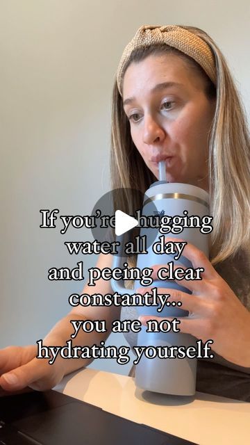 Kylene Bogden + Abby Grimm on Instagram: "Who is still wearing the “I drink a gallon of water every day” badge of honor?! 🎖️ 

Hate to break it to you, but you could be doing yourself a disservice... 😅😢

😤Taking a bathroom break every hour or multiple times an hour and finding that your urine is clear? You are actually dehydrating yourself, most likely. 

💧 Water is not the only way we hydrate our cells. We need water AND electrolytes, aka sodium, potassium, chloride, magnesium, and calcium. Especially if you are active most days of the week and actively loosing sweat during your workout. 

❗️Chugging water without minerals (or simply drinking beyond your body’s natural thirst) just because an IG influencer told you to, is likely resulting in dehydration by diluting and flushing out t How Much Water To Drink A Day, How To Drink More Water, Gallon Water Challenge, Ig Influencer, Mineral Rich Foods, Water Before Bed, Potassium Chloride, Celtic Salt, Water Hydration