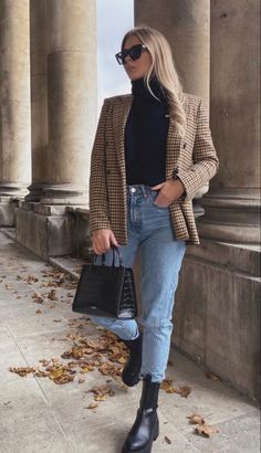 Outfit Ideas For Midsize, Outfit Ideas For Midsize Women, Midsize Women, Plaid Blazer Outfit, Chic Fall Outfit, Blazer Outfits Casual, Blazer Outfits For Women, Looks Country, Chic Fall Outfits