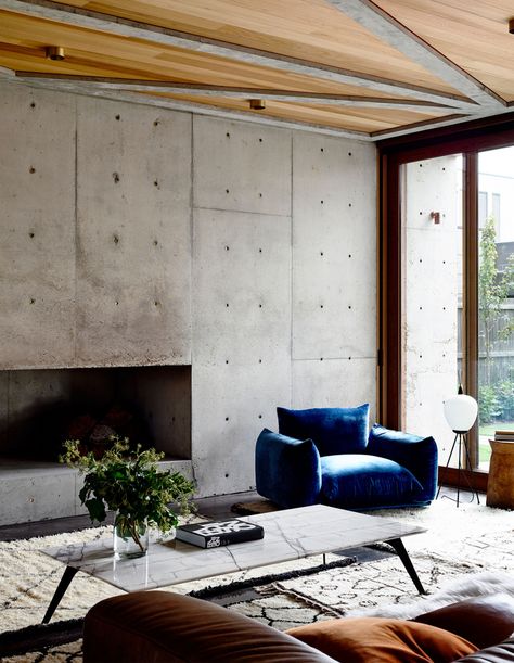 A Concrete House In A Coastal Setting Concrete Minimalist House, Concrete Wood Interior, Wood Interior Design, Concrete House, Contemporary Furniture Design, Concrete Wood, Australian Homes, The Design Files, Inspired Homes