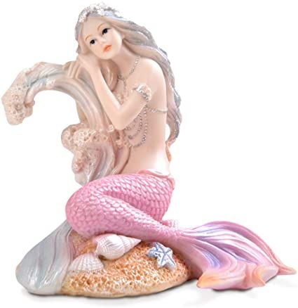 Princess Ornaments, Mermaid Candle, Plaster Decoration, Mermaid Candles, Pool House Decor, Mermaid Bathroom Decor, Mermaid Sculpture, Mermaid Bedroom, Mermaid Bathroom