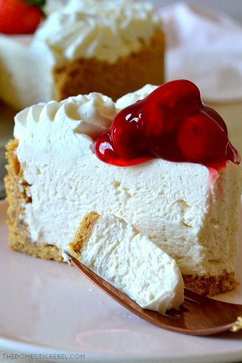 Individual Dinners For A Crowd, Light Fluffy Cheesecake, Highly Rated Dessert Recipes, Non Cook Cheesecake Recipes, No Bake Creamy Cheesecake, No Bake Vanilla Bean Cheesecake, Best No Bake Dessert Recipes, Fluffy Cheesecake No Bake, No Bake Cheesecake For A Crowd