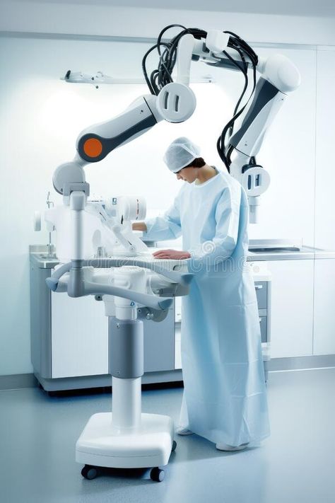 Medical robot in action, Generative AI stock photos Medical Operation, Medical Robots, Robot Wallpaper, Educational Robots, Medical Aesthetic, Medical Field, Creative Ads, Vector Illustrations, Surgery