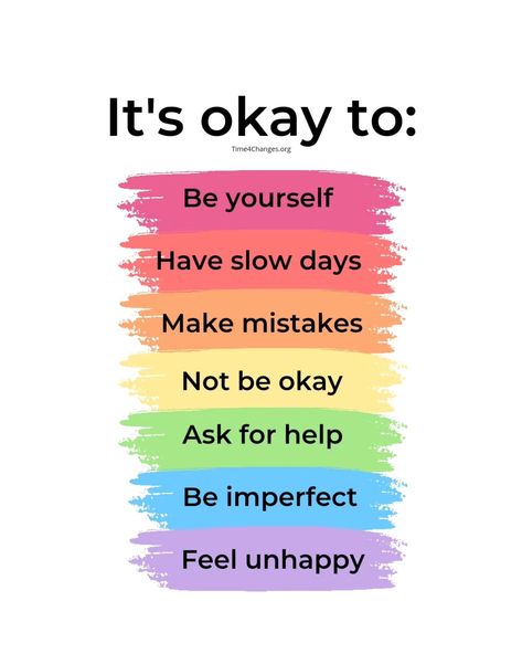 Embrace your journey - it's okay to be yourself, have slow days, make mistakes, and ask for help. Remember, it's fine not to be okay sometimes, to be imperfect, and to feel unhappy. #SelfAcceptance #GrowthMindset #ItsOkayToNotBeOkay #EmbraceImperfection #MentalHealth #BeYou #AskForHelp #Time4changesorg Slow Days, To Be Human, Embrace Imperfections, Bulletin Journal Ideas, Be Human, Self Confidence Quotes, Its Okay To Not Be Okay, Diary Ideas, Confidence Quotes