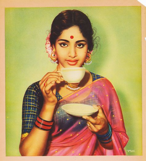 The glorious history of India's passion for tea, in eight images Indian Tea, India Independence, History Of India, Vintage India, Indian Woman, Vintage Bollywood, Indian Aesthetic, Indian Art Paintings, Woman Painting