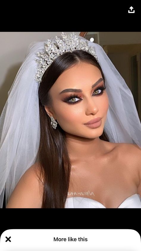 Heavy Glam Bridal Makeup, Bride Makeup Arabic, Heavy Eye Makeup Wedding, Heavy Wedding Makeup, Arabic Style Makeup, Arabic Makeup Wedding, Arab Makeup Wedding, Arab Bride Makeup, Arabic Bride Makeup