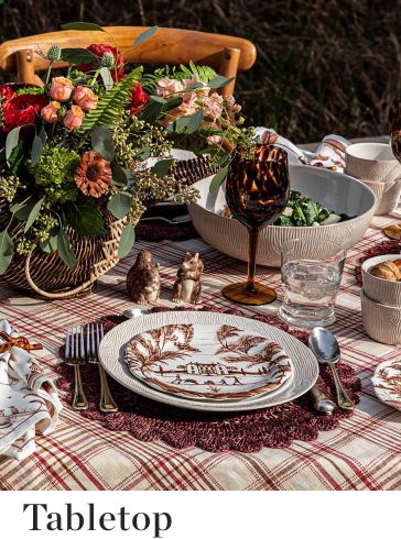 Luxury Home, Outdoor Furniture & Decor | One Kings Lane Outdoor Furniture Decor, Thanksgiving Tablescapes, Thanksgiving Feast, Festive Tables, Harvest Season, Fall Halloween Decor, Christmas Table Settings, Cotton Tablecloths, Tartan Pattern