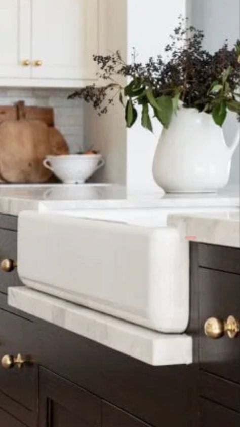 Sink Drip Rail, Drip Rail Under Farmhouse Sink, Drip Rail Under Sink, Apron Sink Drip Ledge, Kohler Whitehaven Farmhouse Sink, Equestrian Kitchen, Kohler Brockway Sink, Kohler Farmhouse Sink, Modern White Kitchen Cabinets