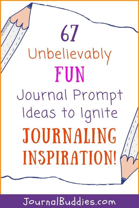 Awaken your creative spirit! Discover '67 Unbelievably Fun Journal Prompt Ideas' that will breathe new life into your journaling routine. These intriguing writing prompts and journal ideas are designed to ignite your imagination, bringing both inspiration and excitement to each writing session. Ready to transform your journal into a treasure trove of ideas and creativity? Let's explore together! #JournalBuddies #InspiringJournalPrompts #WritingPromptsForKids #WritingInspiration Prompts For Creativity, Classroom Journal Ideas, Journalling Inspiration, Journal Prompts For Fun, Happy Journal Prompts, Types Of Journal Prompts, Art Journaling Prompts, Fun Journaling Prompts, Writing Prompts Journaling