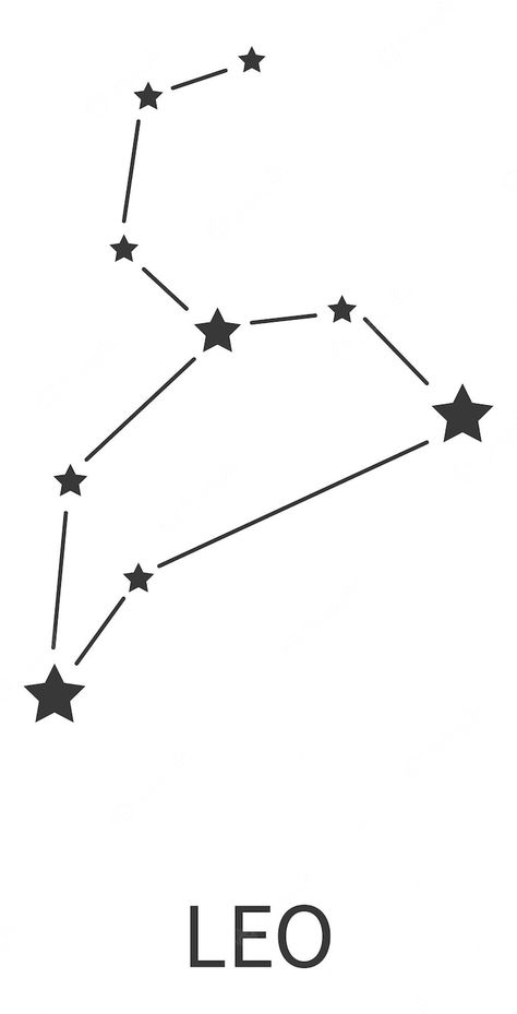 Leo Sign Constellation, Leo Sign Drawing, Constellation Du Lion, Lion Star Sign Tattoo, Constalation Stars Drawing, Leo Astrology Art, Leo Zodiac Sign Symbol, Leo Starsign, Leo Star Constellation