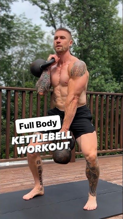 Full Body Kettlebell Workout Kettlebell Exercises Full Body Strength, Body Weight Training For Men, Full Body Functional Workout, Hiit Workouts Kettlebell, Kettlebell Hiit Workout, Kettlebell Circuit Workout, Workout Programs For Men, Kettlebell Arm Workout, Kettlebell Core Workout