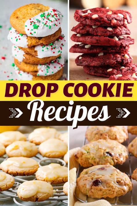 From classic chocolate chip and shortbread to chewy molasses and nutty delights, these drop cookie recipes are as easy to make as they are delicious! Dropped Cookies Recipes, Best Drop Cookie Recipes, Easy Drop Cookie Recipes, Unique Drop Cookies, Drop Cookies Recipes, Easy Drop Cookies, Chocolate Drop Cookies, Strawberry Shortcake Cookies, Easy No Bake Cookies