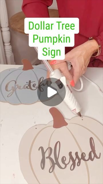 Olivia Parazine on Instagram: "Check out my latest fall DIY project - a Dollar Tree pumpkin topiary sign that’s perfect for adding a festive touch to your home decor! 🍂🎃 #DIYFallDecor #DollarTreeCrafts #dollartree #dollartreediy @dollartree" How To Make Pumpkin Decor, Diy Fall Porch Decor Dollar Tree Pumpkins, Fall Diy Ideas Projects, Front Fall Decor, Thanksgiving Crafts Diy Home Decor, Decor Ideas For The Home, Sunflower Fall Decor Diy, Diy Dallor Tree Crafts, Diy Fall Entryway Decor