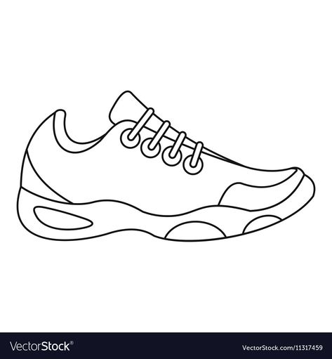 Tennis Icon, Easy Patterns To Draw, Shoe Sketches, Outline Illustration, Shoes And Sneakers, Patent Drawing, Shoes Drawing, Patent Shoes, Outline Drawings