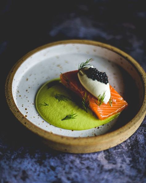 Plated Salmon Fine Dining, Salmon Presentation Ideas, Salmon Plating Ideas, Salmon Entrees Fine Dining, Plating Salmon, Salmon Fine Dining, Salmon Presentation, Salmon Plating, Salmon Confit