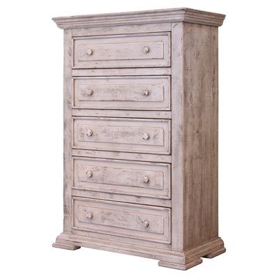 Millwood Pines Stradley 5 Drawer Chest White Bedroom Set, Tall Dresser, Bedroom Chest, White Chests, White Shabby Chic, 5 Drawer Chest, Wood Joinery, Wood Chest, Wood Bedroom