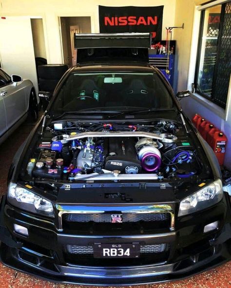 Nissan Skyline R34, Skyline R34, Car Aesthetic, Gt R, Nissan Skyline, A Car, Nissan, Garage, Cars