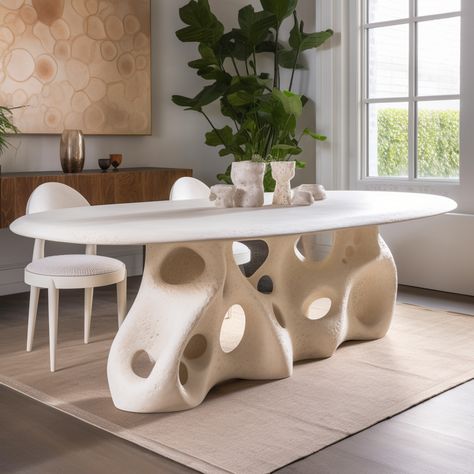 Biomimicry Furniture, Biophilic Furniture, Organic Furniture Design, Biomorphic Design, Diy Kids Bed, Luxurious Dining Table, Tattoo Modern, Organic Table, Bespoke Dining Table