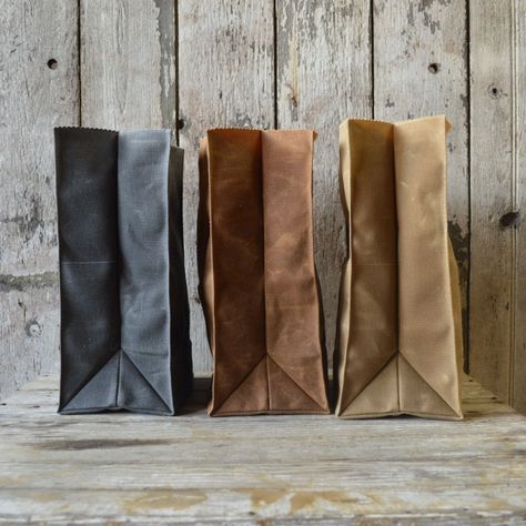 The Marlowe Lunch Bag: Peg & Awl | Gardenista Waxed Canvas Lunch Bag, Leather Lunch Bag, Brown Bag Lunch, Canvas Lunch Bag, Reusable Lunch Bags, Cool Lunch Boxes, Lunch Box Set, Neoprene Tote, Sac Lunch