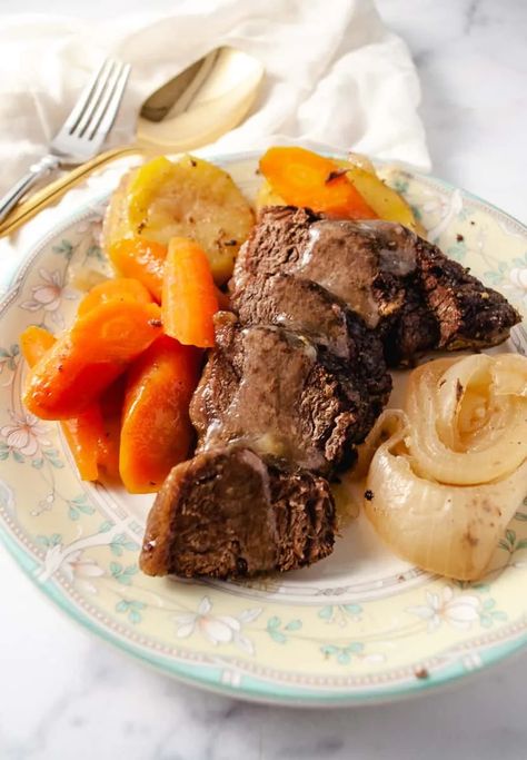 Tender Sirloin Cap CrockPot Recipe - ButcherBox Meats - Sirloin Cap Steak Recipes Crockpot, Beef Top Sirloin Cap Recipes, Top Sirloin Cap Recipes, Sirloin Cap Roast Recipe, Sirloin Cap Recipe, Top Sirloin Cap, Sirloin Cap, Slow Cook Roast, Cap Steak