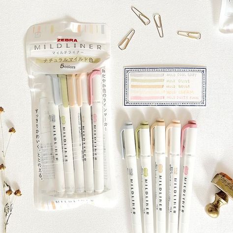 New Mildliners, Cute Highlighters Aesthetic, High Lighters For School, Zebra Mildliner Highlighters, Aesthetic Highliters, Aesthetic Highlighter Pens, Mildliners Highlighter, Midliner Pens Aesthetic, Mildliner Highlighters Aesthetic