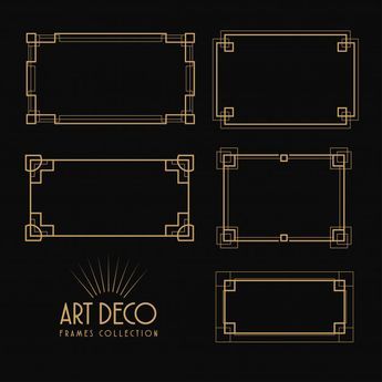 Art Deco Border, Art Deco Frames, Art Deco Borders, Motif Art Deco, Border Designs, Ornament Frame, Estilo Art Deco, Drawing Tutorials, 로고 디��자인