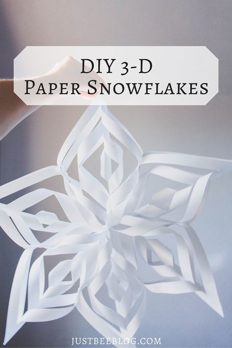 DIY 3-D Paper Snowflakes Diy Paper Snowflakes Easy, Paper Snowflakes Easy, Snowflake Diy, 3d Paper Snowflakes, Diy Snowflake, Paper Snowflakes Diy, How To Make Snowflakes, 3d Snowflakes, Paper Snowflake