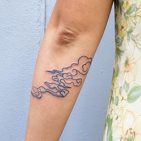 Cloud And Wind Tattoo, Avatar Clouds Tattoo, Cloud Armband Tattoo, Air Themed Tattoos, Auspicious Clouds Tattoo, Tibetan Clouds Tattoo, Blue Chinese Tattoo, Swirly Clouds Tattoo, Greek Clouds Tattoo