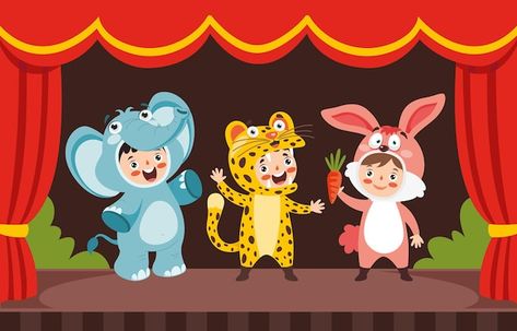 Theater Scene, Drama For Kids, Animal Hand Puppets, Kids Stage, Theatre Scene, Kids Theater, Cartoon Toys, The Theater, Paper Animals