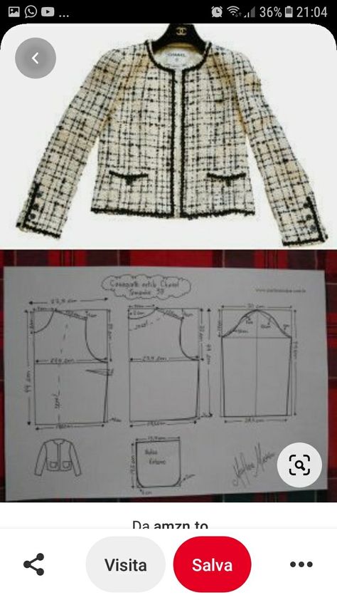 Pola Jaket, Pola Rok, Projek Menjahit, Chanel Style Jacket, Moda Chanel, Blazer Pattern, Chanel Jacket, Clothes Sewing Patterns, Coat Patterns