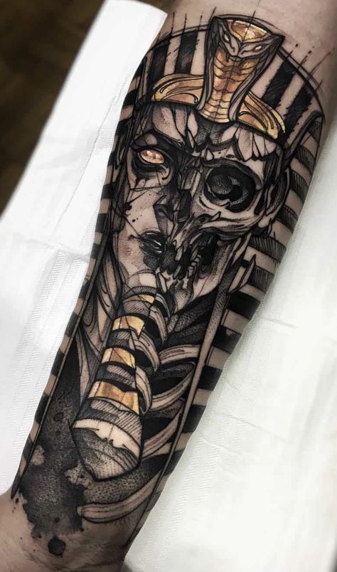 Pharaoh Tattoo, Mangas Tattoo, Tattoo Wallpaper, Catrina Tattoo, Egyptian Tattoo Sleeve, Anubis Tattoo, Tattoo Placements, Tattoo Dotwork, Egypt Tattoo