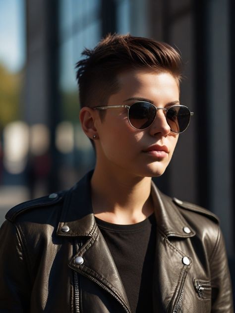 Short Androgynous Haircut, Masculine Haircut For Women, Butch Haircuts, Shaved Pixie Cut, Buzzed Hair Women, Buzz Haircut, Short Hair Dos, Androgynous Haircut, Shaved Pixie