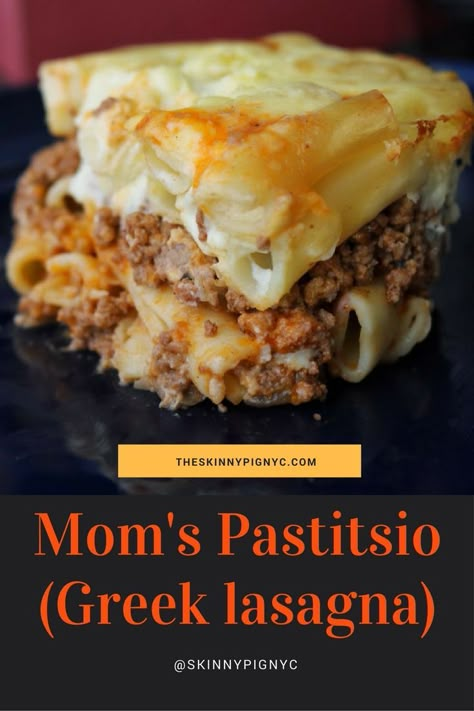 1800 Recipes, Pastichio Recipe, Greek Sides, Greek Pastitsio, Greek Lasagna, Lasagna With Ricotta, Greek Kitchen, Greek Recipes Authentic, Greek Foods