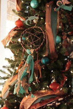 Southwest Holiday Decor - rustic - Christmas Native American Christmas Tree, Adobe Cottage, Southwest Christmas Decor, Southwestern Christmas Ornaments, Western Christmas Decorations, Native Christmas, Southwestern Christmas, Southwest Christmas, Western Christmas Tree