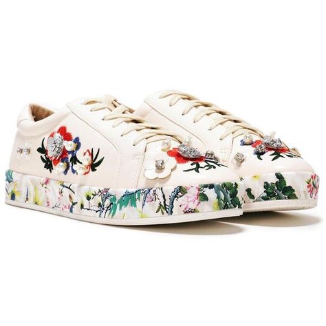 Nasty Gal She Said Bloom Embellished Sneaker (£39) ❤ liked on Polyvore featuring shoes, sneakers, Ð¾Ð±ÑÐ²Ñ, nude, embroidered sneakers, nude sneakers, colorful shoes, floral shoes and embroidered shoes Sneakers Colorful, Nude Sneakers, Embellished Sneakers, Colored Sneakers, Multicolor Sneakers, Floral Print Shoes, Embroidered Sneakers, Shoes Colorful, Colored Shoes