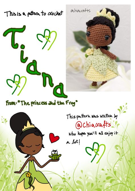 Princess Amigurumi, Tiana Princess, Frog Doll, Frog Crochet, Princesa Tiana, Princess And The Frog, Princess Tiana, Yarn Sizes, The Princess And The Frog