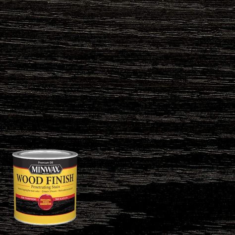 Minwax Wood Finish 227644444, True Black Stain, Half Pint - - AmazonSmile Minwax Colors, Black Wood Stain, Unfinished Wood Furniture, Cabinets Doors, Black Chalk Paint, Minwax Stain, Oil Based Stain, Furniture Cabinets, Trim Molding