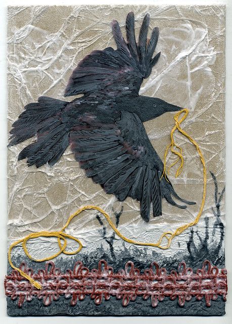 Collagraph Printmaking, Collagraphy, Crow Art, Raven Art, Bath Soak, Monoprint, Art Plastique, Bird Art, Art Quilts