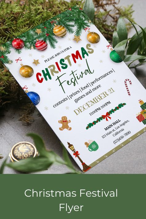 This in an editble Christmas festival flyer Program Poster, Contest Prize, Christmas Program, Festival Flyer, Christmas Festival, Event Program, Festival Poster, Program Template, Festival Posters