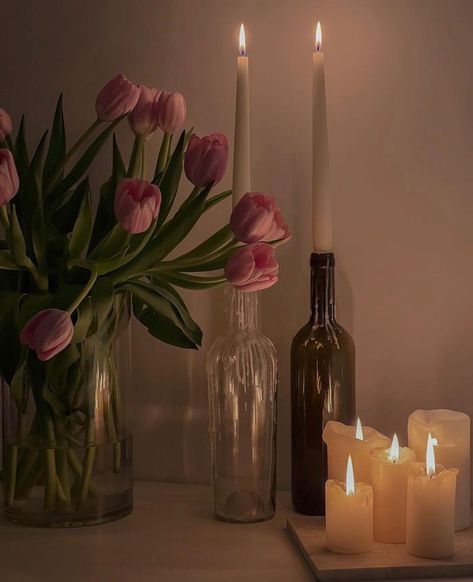 #tulip #flowers #foryou #candles... - Bianca’s Lifestyle Romantic Candles Aesthetic, Bianca Aesthetic, Scenery Aesthetic, Candles Aesthetic, Healing Era, Elegant Lifestyle, Blossom Garden, Aesthetic Places, Romantic Candles