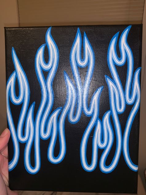 Painting Ideas Neon Sign, Easy Painting Ideas Trippy, Canvas Painting Trendy, Blue Easy Paintings, Neon Painting Ideas On Canvas, Simple Neon Painting Ideas, Neon Drawings Art, Edgy Painting Ideas On Canvas, Cute Aesthetic Painting Ideas On Canvas