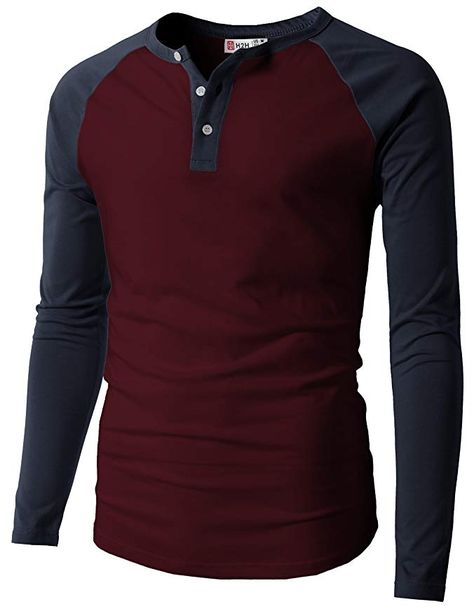 H2H Mens Casual Slim Fit Henley T-Shirts Raglan Baseball 3/4 Sleeve & Long Sleeve at Amazon Men’s Clothing store: Raglan Shirts, Mens Casual, Henley Shirts, Mens Fashion Casual, Casual T Shirts, Mens Clothing Styles, Shirt Sleeves, Shirt Style, Fitness Motivation