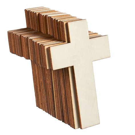 Unfinished Wood Cutout - 25-Pack Cross Shaped Wood Pieces for Wooden Craft DIY Projects, Sunday School, Church, Home Decoration, 2.7 x 4.2 inches *** Continue to the product at the image link. (This is an affiliate link) Church Home, Wooden Crosses, Cross Crafts, Wooden Craft, Wood Cross, Wooden Cutouts, Create Decor, Crosses Decor, Wood Crafts Diy